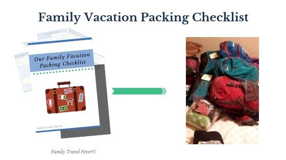 Travel packing checklist for family travel 