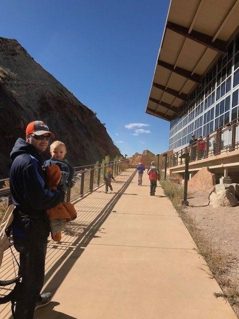 Dinosaur National Monument visitor center and quarry with kids