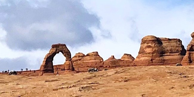 View of Delicate Arch at Arches National Park from the Lower Viewpoint 4X4 road