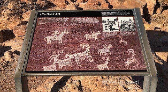 Ute Rock Art sign and rules for ancient drawings. Follow the rules and take care of ancient rock art