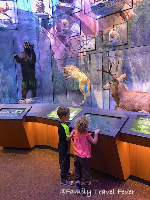 Kids and Toddler Enjoying the free Wildlife Exhibit at Garden of the Gods Colorado Springs Colorado