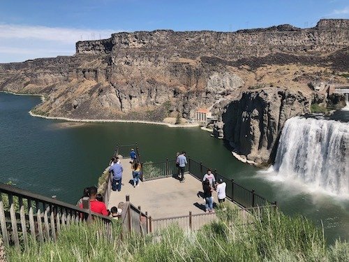 Shoshone Falls Viewing Deck overlooking the Snake Canyon and Shoshone Falls