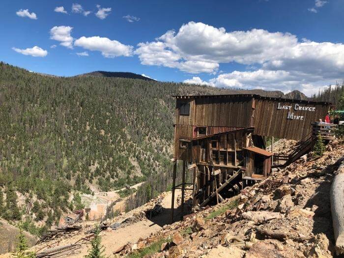 A side view of the Last Chance Mine in Creede, Colorado