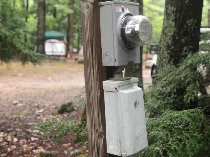 Electric pole at a campground