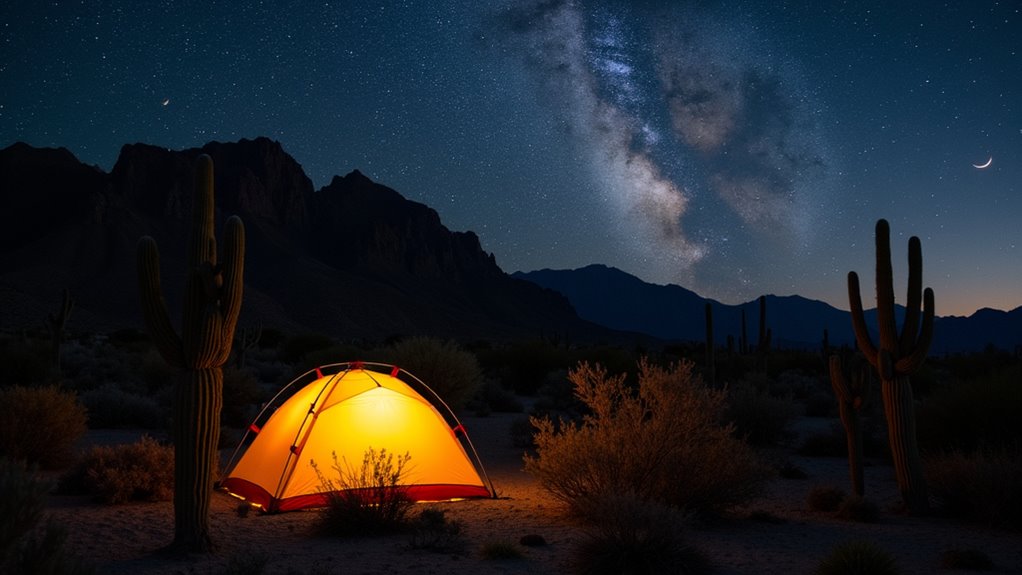 desert camping and stargazing