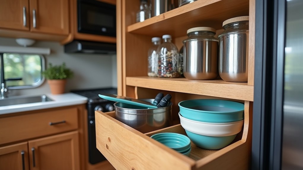 efficient rv kitchen organization