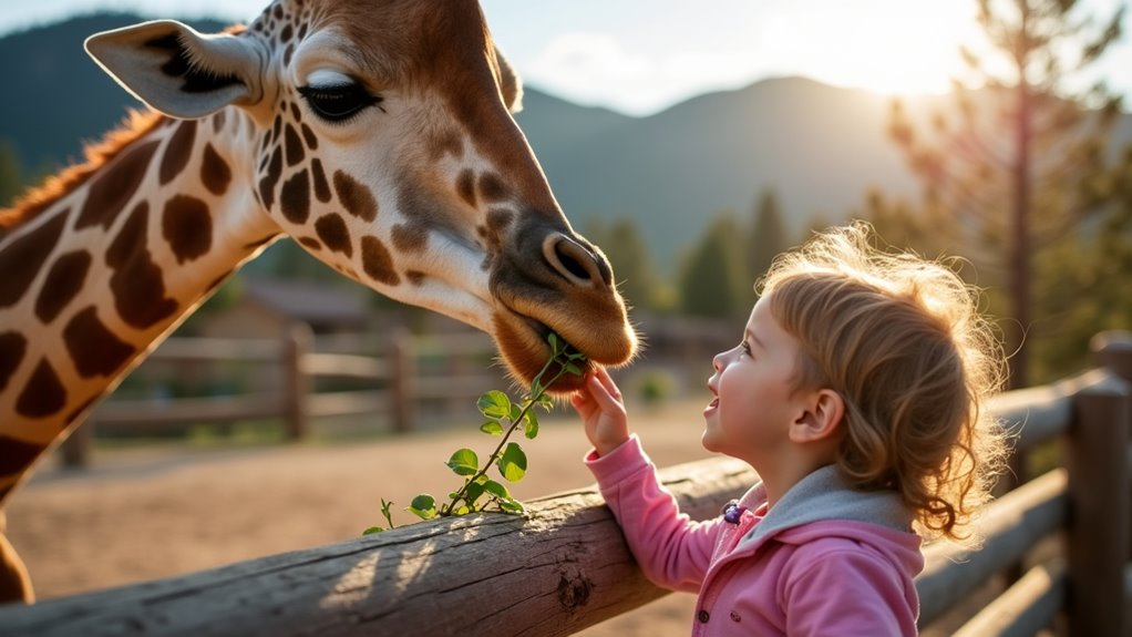 feed gentle giraffes outdoors