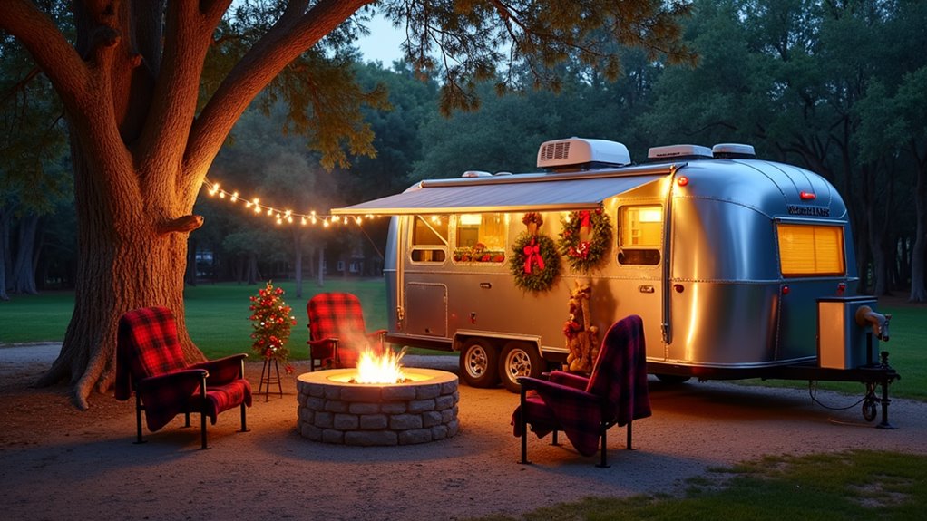 festive winter wonderland camping