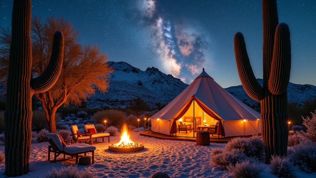 luxurious winter camping experience