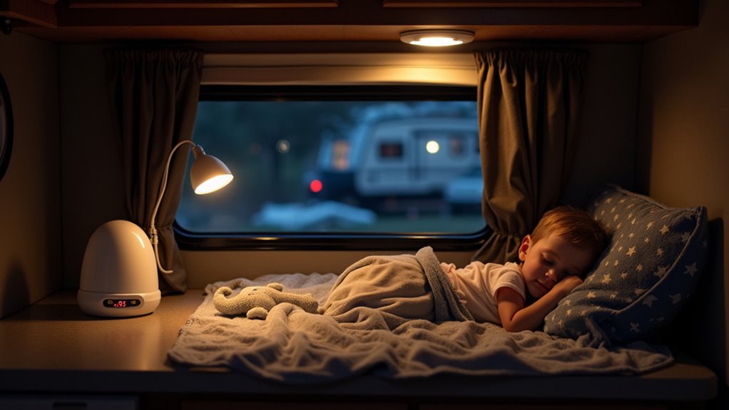 maintaining bedtime routines camping