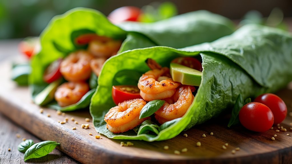 protein packed seafood wraps