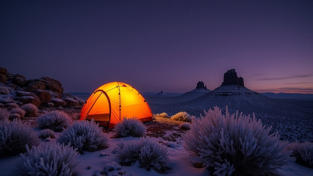 remote winter camping adventure