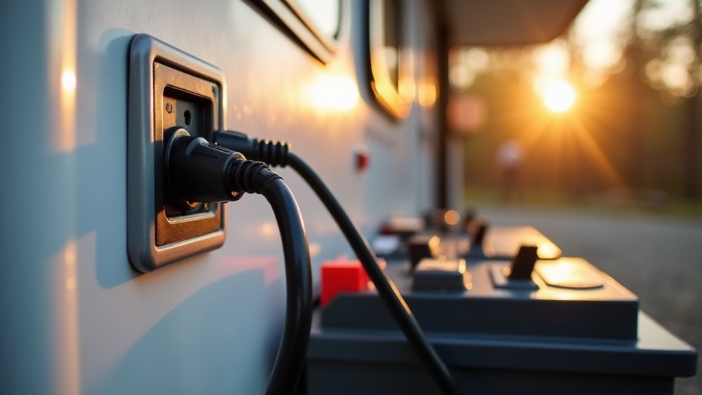 rv battery necessity when plugged