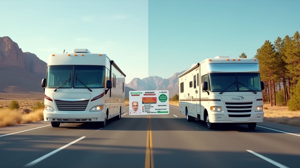 rv licensing commercial vs personal