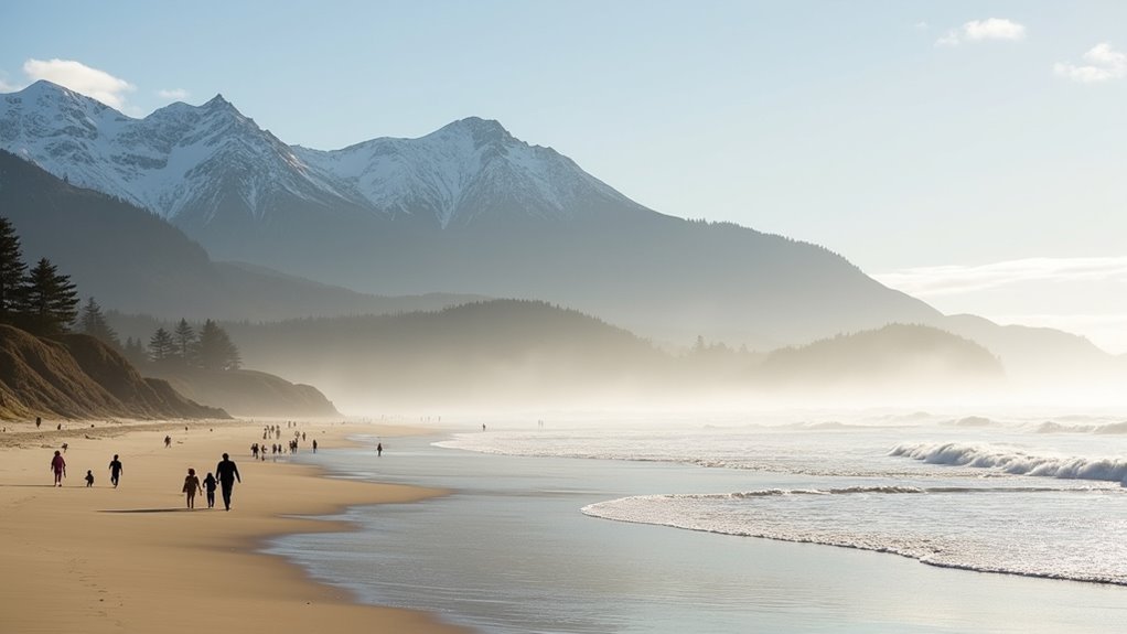 scenic beach with family friendly amenities