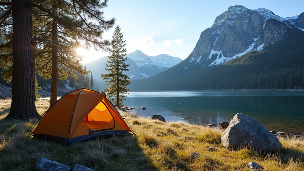 spectacular lakeside mountain camping