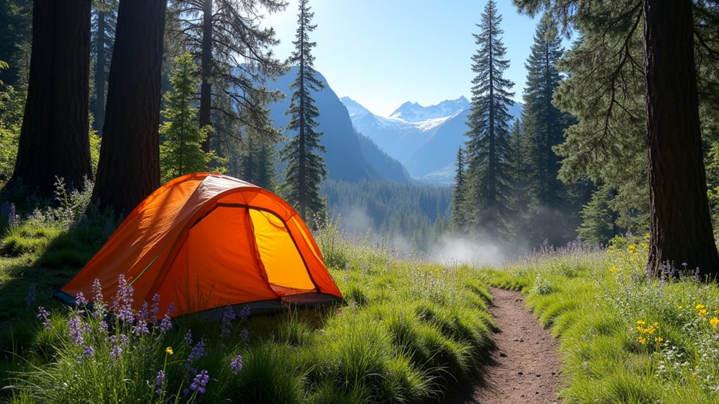 spring camping offers tranquility