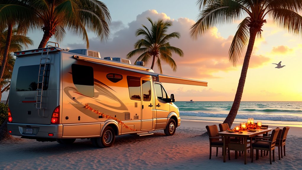 thanksgiving beachfront camping celebration