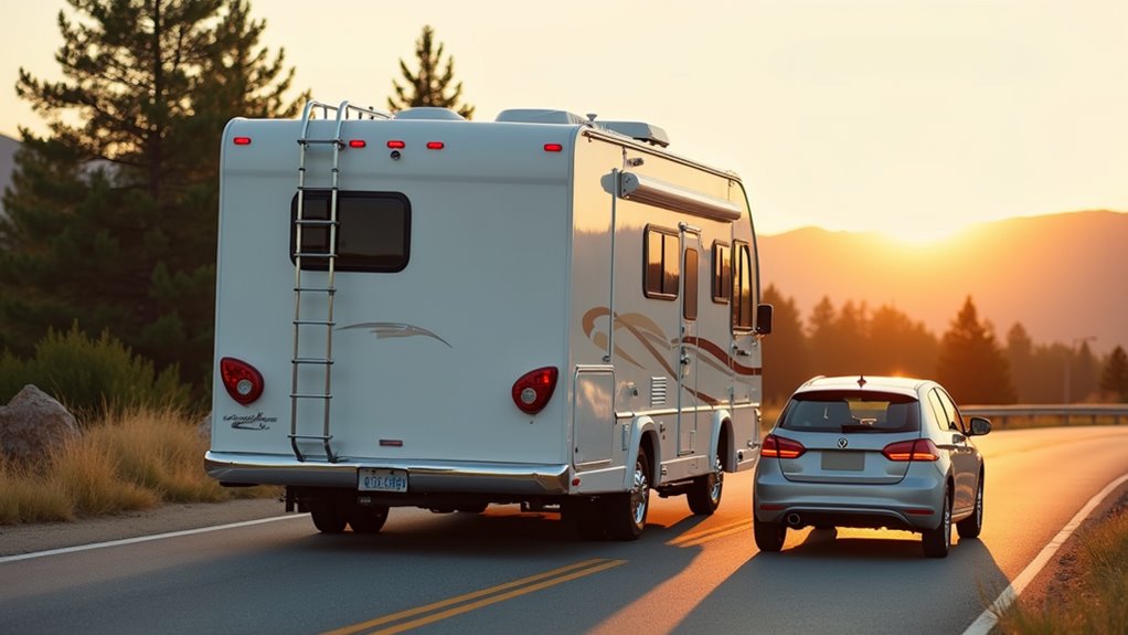 towing cars with rental rvs