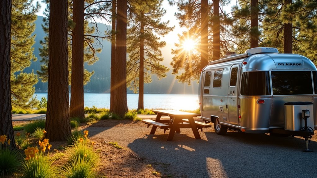 urban camping by lake