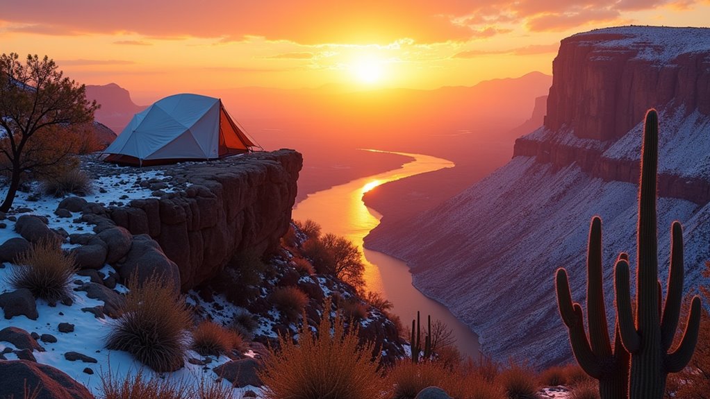 winter camping in big bend