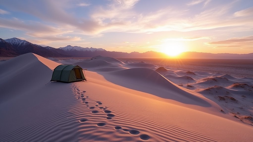 winter camping in death valley