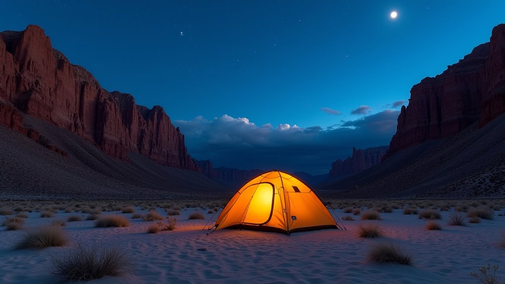 winter camping in death valley