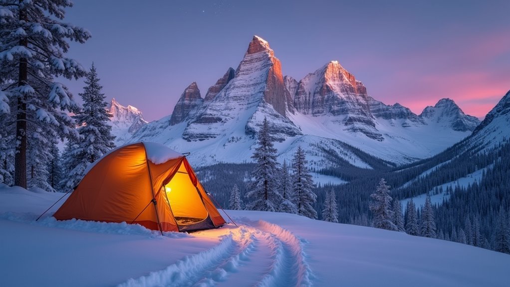 winter camping in teton