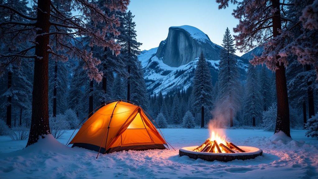winter camping in yosemite