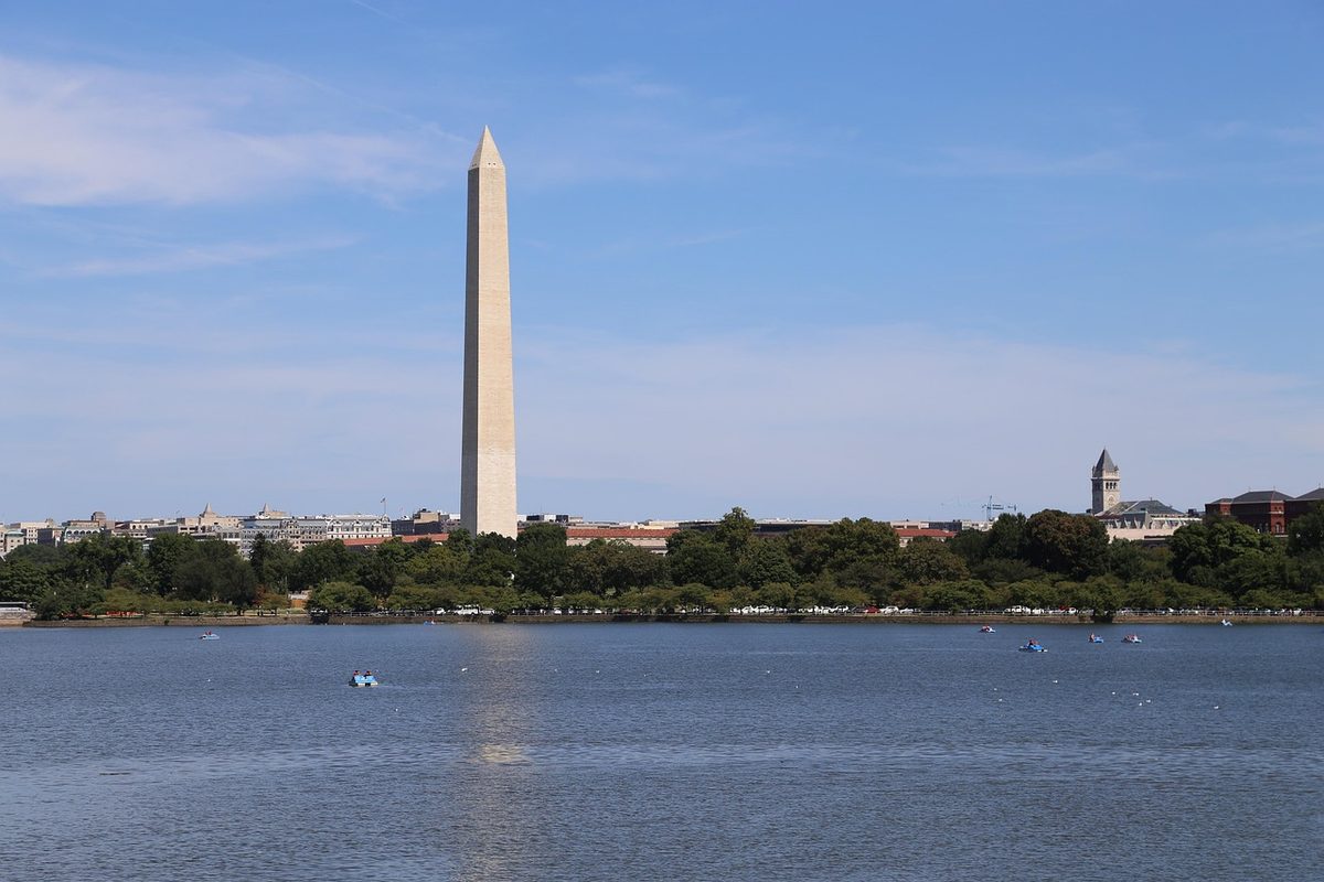 Washington Monument and reflecting pool on a clear day