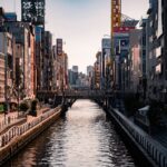 Dotonbori Canal in Osaka at sunset