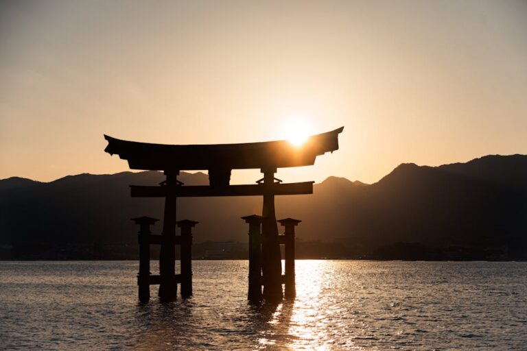 Miyajima torii gate sunrise