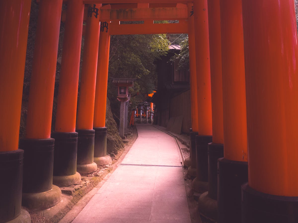 Red torii gates at Fushimi Inari Shrine Kyoto