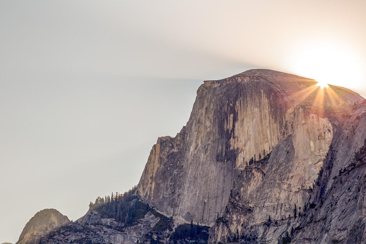 Half Dome iconic granite rock formation in Yosemite National Park