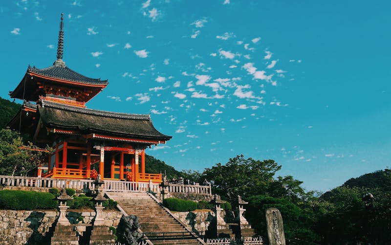 Kiyomizu-dera Temple in Kyoto with traditional architecture
