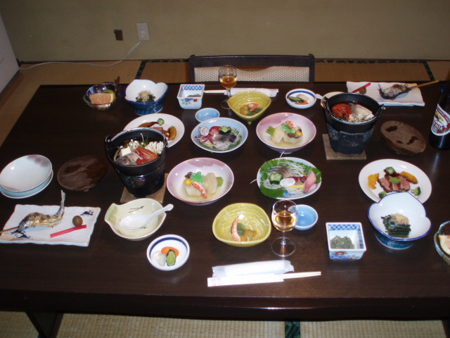 Kaiseki dinner at Japanese ryokan