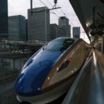 Shinkansen bullet train at Tokyo Station platform