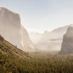 Yosemite Valley with granite cliffs and El Capitan
