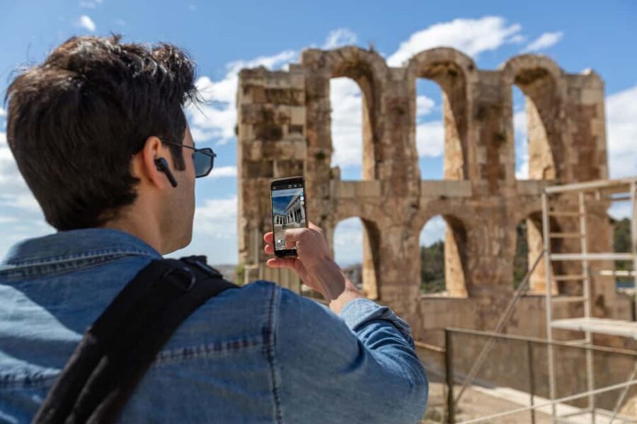 Athens: Acropolis Self-Guided Audiovisual Tour w/ 3D Models - Culture App setup: email link, language choice, and required internet
