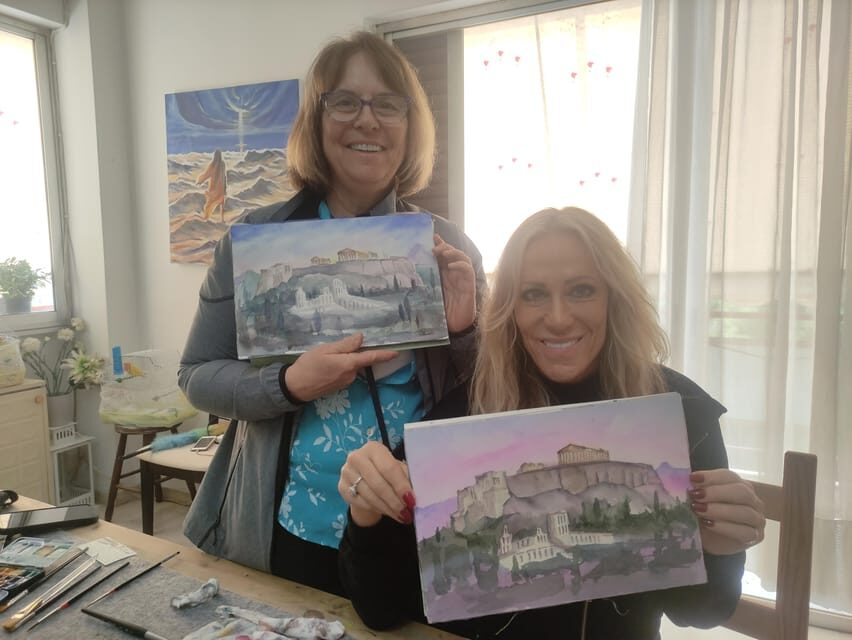 Athens: workshop for painting landscape with local artist - Where you go: Avenue Vouliagmenis and Ioanna Art Studio