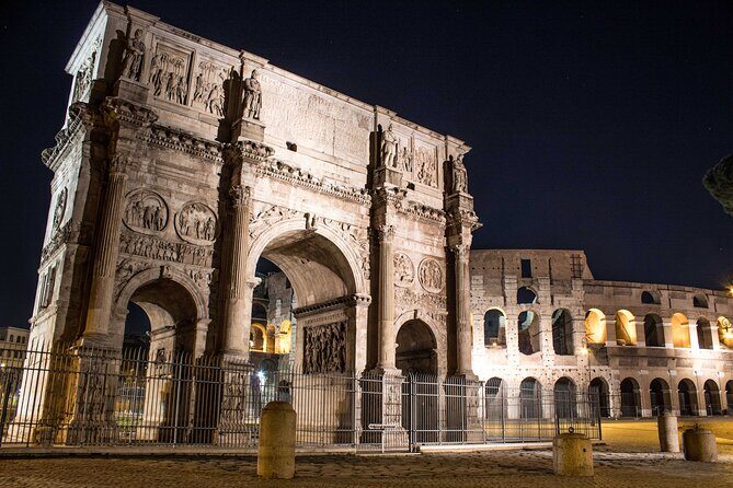 Colosseum & Ancient Rome by Night Guided Walking Tour - Colosseum from the outside: gladiator context without the ticket line